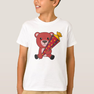 T-shirt Jardin d'enfants Red Bear School Kids School Bag S