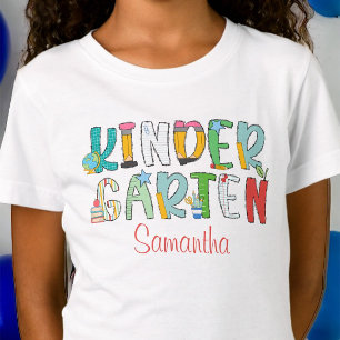 T-Shirt jardin d'enfants Retour à l'école Script personnal