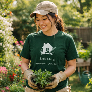 T-shirt Jardin d'entretien de pelouse tondeuse à herbe ver