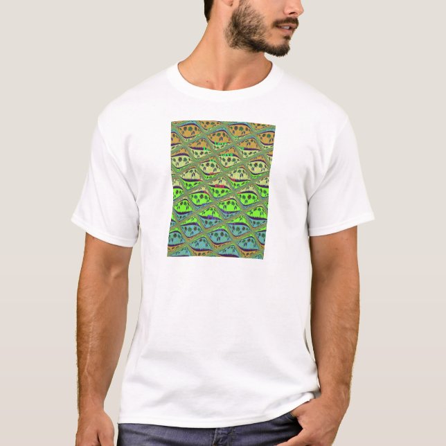 T-shirt Jardin Éclectique Enchantant À damiers Beauté Flor (Devant)