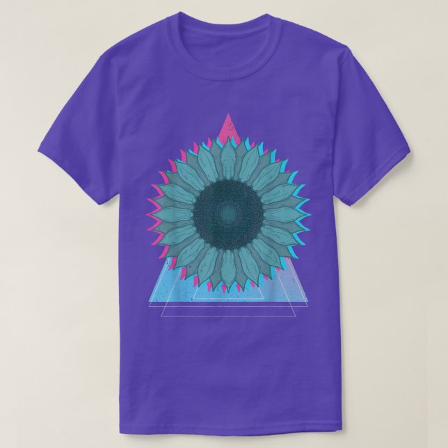 T-shirt Jardin Fleur esthétique Rétro Vaporwave Tournesol  (Design devant)