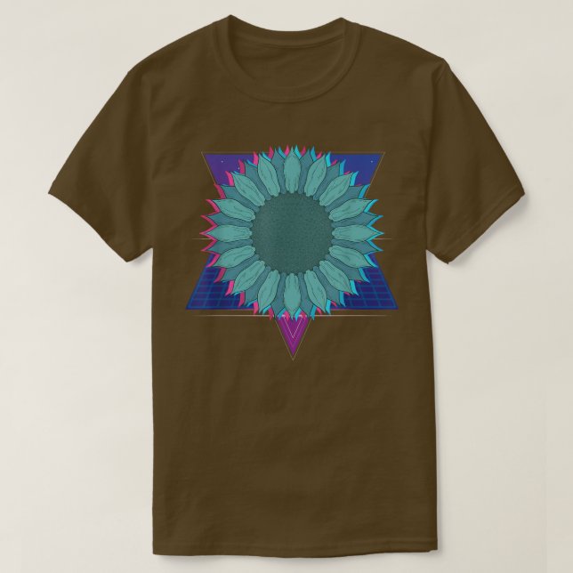 T-shirt Jardin Fleur Fleur Fleur Fleur Retro 90s Vaporwave (Design devant)