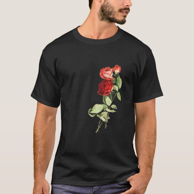 T-shirt Jardin Fleur Rose vintage Fleur Florale (Devant)