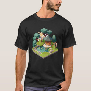 T-shirt Jardin japonais arbre en bonsaï étang sanctuaire i