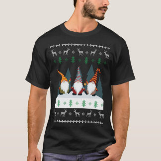 T-shirt Jardin mignon Gnomes Xmas Elf Noël moche