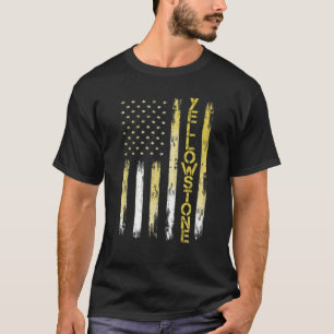 T-shirt Jardin national de Yellowstone drapeau américain V