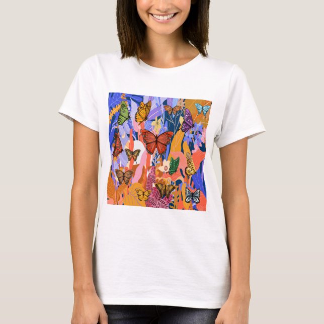 T-shirt jardin papillon (Devant)