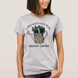 T-shirt Jardin Potager Cultivé avec Style Imprimé Léopard