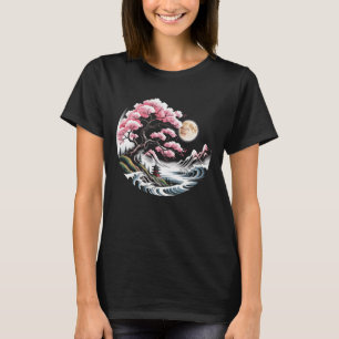 T-shirt Jardin Sakura japonais Geisha Mont Fuji Cherry Bl