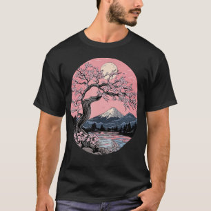 T-shirt Jardin Sakura Mont Fuji Fleur de Cerisier Japonais