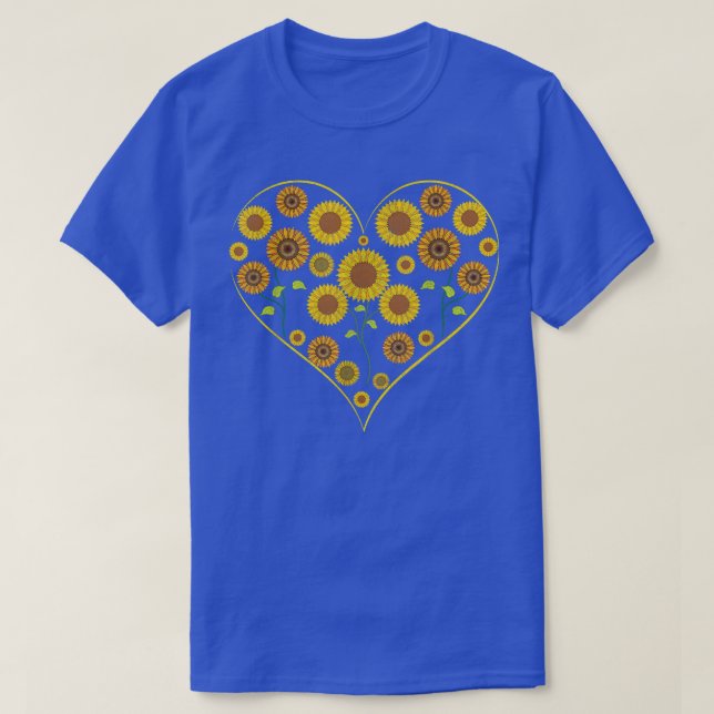 T-shirt Jardin Tournesol Louvain Fleur Coeur Fleurs Fleurs (Design devant)