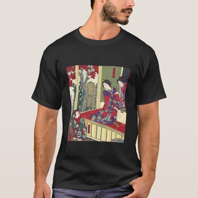T-shirt jardin zen automne érable kimono japonais geisha (Devant)