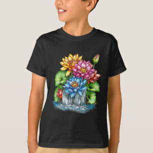 T-shirt Jardin zen de méditation de la cascade de lotus co
