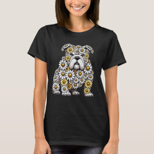 T-shirt Jardinage 4\Daisy Bouledogue Anglais Chien Fleur J