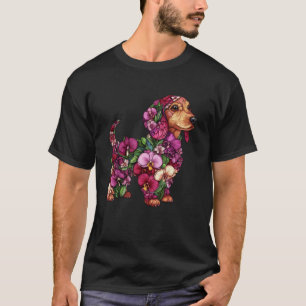 T-shirt Jardinage 4\Orchidée Teckel Chien Fleur Jardinage