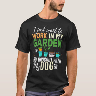T-shirt Jardinage Animaux Plantes Chien Gardener Jardin