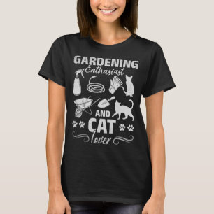 T-shirt Jardinage Enthousiaste Et Amoureux des chats Garde