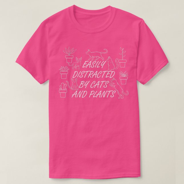 T-shirt Jardinage et chats (Design devant)