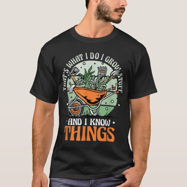 T-shirt Jardinage Gardener Je Cultive Des Stups Et Connais (Devant)