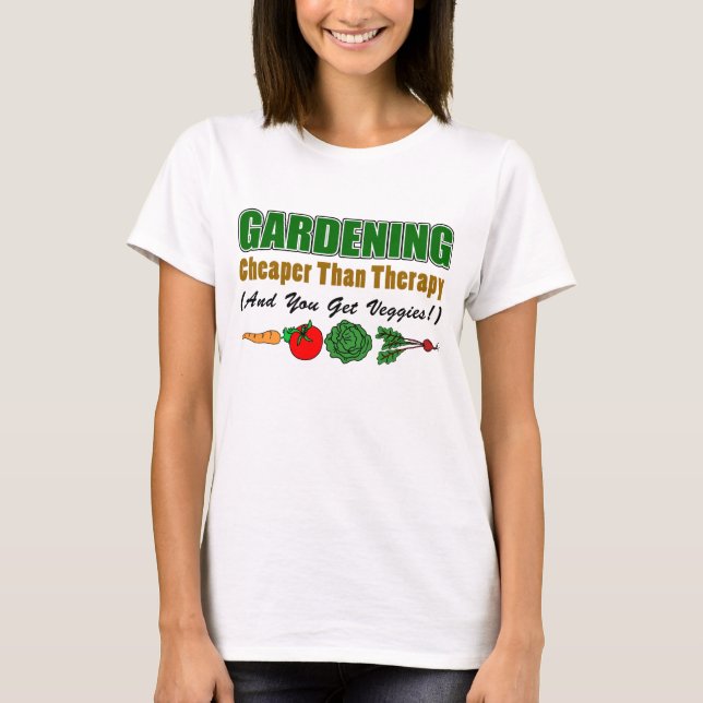T-shirt Jardinage moins cher que la thérapie (Devant)