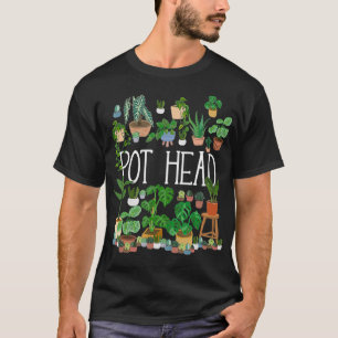 T-shirt Jardinage Plante en poches Lover Pot Head Gardener