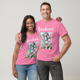 T-shirt Jardinier Foxglove Flowers Peinture Art Floral Ros