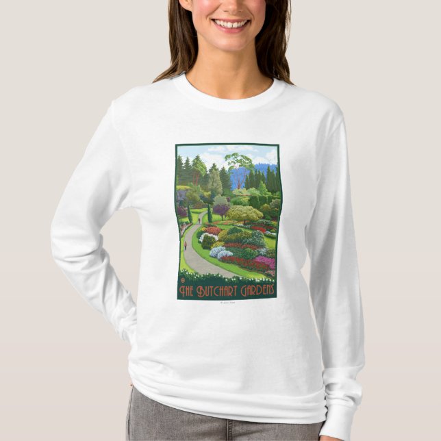 T-shirt Jardins de Butchart - baie de Brentwood (Devant)