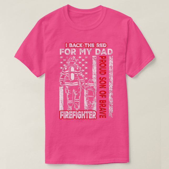 T-shirt J'Arrive Le Rouge Pour Mon Père Fier Fils Fils Fil (Design devant)
