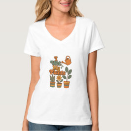 T-shirt J'arrose mes plantes – Rayures Rétro 70