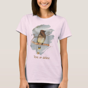 T-shirt Jaseur de cèdre oiseau animal personnalisé