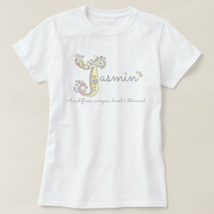 T-shirt Jasmin girls J name signifie tee monogramme