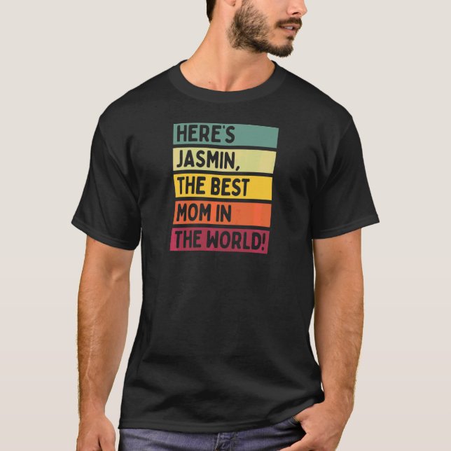 T-shirt Jasmin, la meilleure maman du monde (Devant)