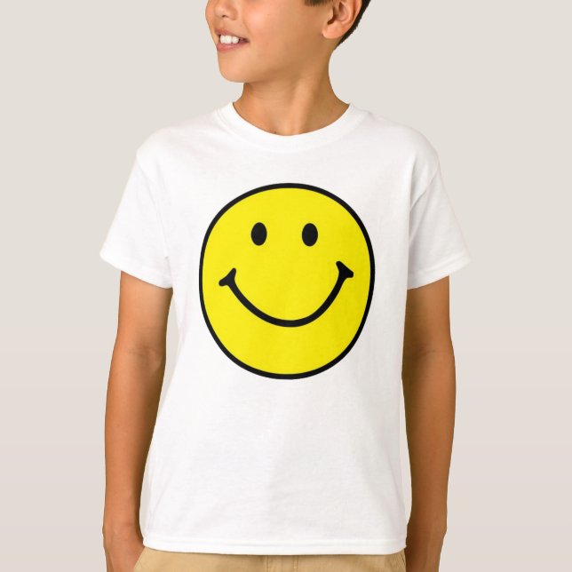 T-shirt Jaune brillant et joyeux visage souriant (Devant)