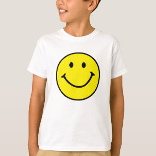 T-shirt Jaune brillant et joyeux visage souriant