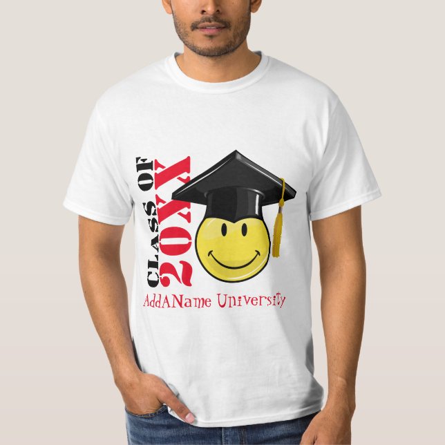 T-shirt Jaune classique avec un casquette d'obtention du (Devant)