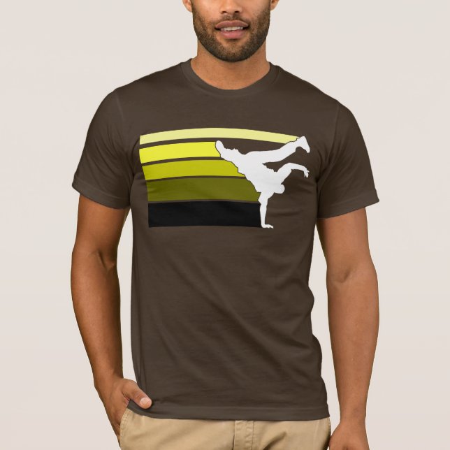 T-shirt Jaune de gradient de BBOY blanc (Devant)