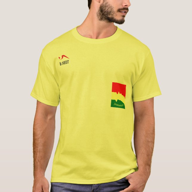 T-shirt jaune de la Jamaïque Ital Rasta (Devant)