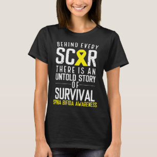 T-shirt Jaune derrière chaque Scar Spina Bifida sensibili