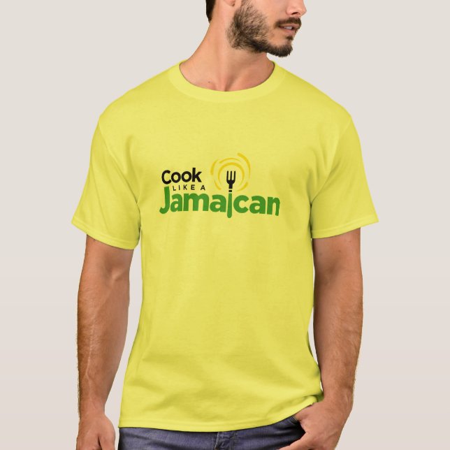 T-shirt jaune du coton des hommes (Devant)