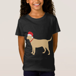 T-Shirt Jaune Lab Santa Hat Cute Labrador Noël