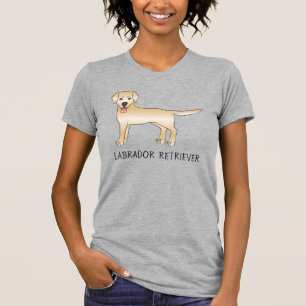 T-shirt Jaune Labrador Retriever Dessin Chien & Texte