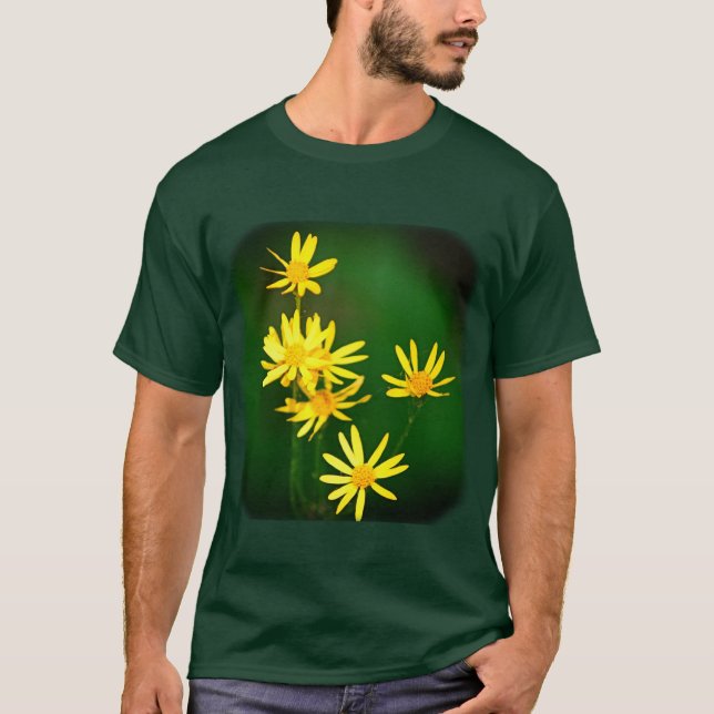 T-shirt Jaune marguerite Fleur sauvage nature florale (Devant)