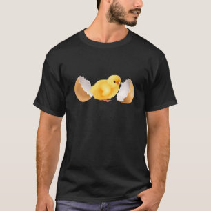 T-shirt Jaune mignon Poulets Poulets Ados OEufs À L'Épaule