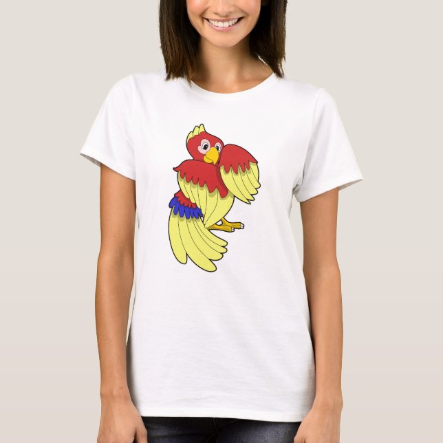 T-shirt Jaune rouge perroquet (Devant)