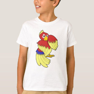 T-shirt Jaune rouge perroquet