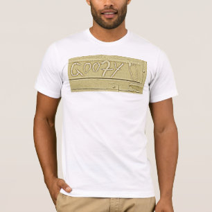 T-shirt Jaune surfant d'or de pied maladroit de planche de