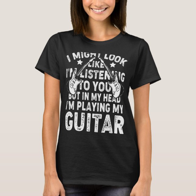 T-shirt J'Aurais peut-être l'air d'écouter, mais je joue à (Devant)