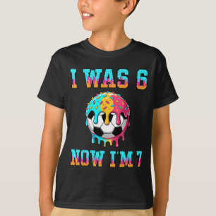 T-shirt J'avais 6 ans maintenant j'ai 7 ans Football Garço