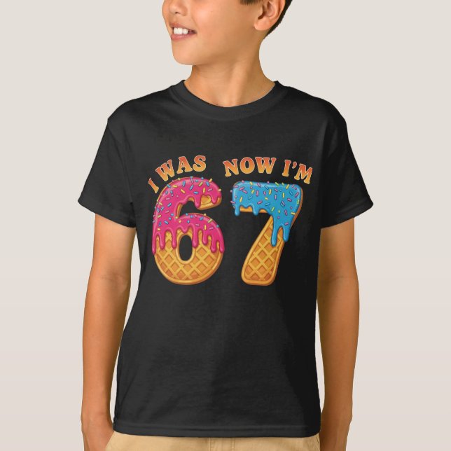 T-shirt J'avais six ans maintenant j'ai sept ans 67 meme (Devant)