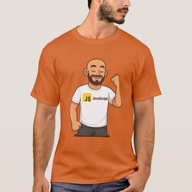 T-shirt JavaScript Coder Power – White Tee (Devant)